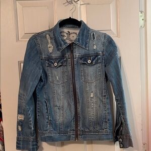 Distressed Blue Jean Jacket
